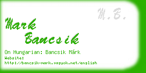 mark bancsik business card